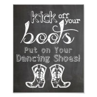 Wedding sign Chalkboard style funny boots sign