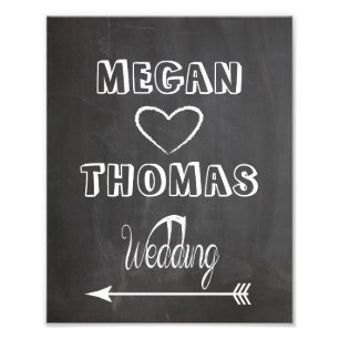 Wedding sign Chalkboard style  party way left