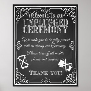 Wedding sign chalkboard "unplugged ceremony