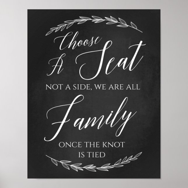 Wedding Sign – Choose A Seat Chalkboard Sign (Front)