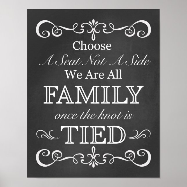 Wedding Sign – Choose A Seat Chalkboard Sign (Front)