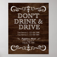 Wedding Sign – Don’t’ Drink & Drive Rustic Wedding