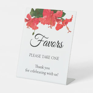 Wedding Sign Favours with Red Hibiscus