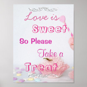 Wedding Sign for Candy Buffet, Pink Cupcakes
