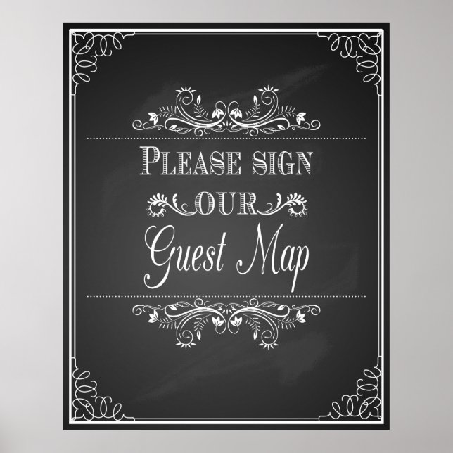 "wedding sign for "Please sign our Guest Map (Front)