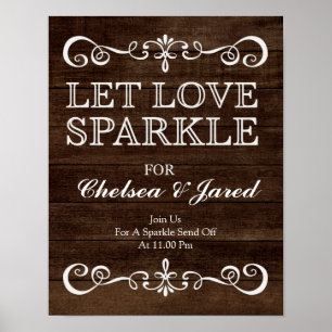 Wedding Sign – Let Love Sparkle Rustic Wedding S