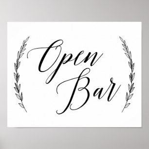 Wedding Sign – Open Bar Laurel Wedding Sign