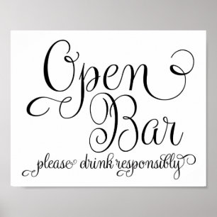 Wedding Sign - Open Bar Sign-