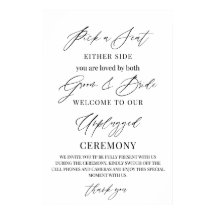 Wedding Sign – Pick a Seat, Not a Side | Unplugged