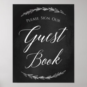 Wedding Sign – Sign Our Guestbook Chalkboard Sig