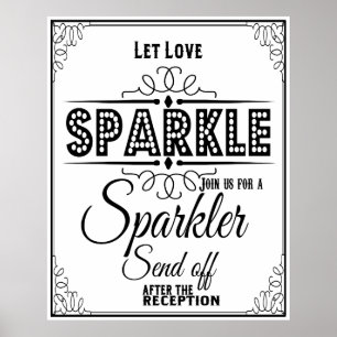 Wedding sign Sparkle send off poster