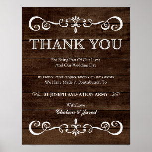 Wedding Sign – Wedding Donation Rustic Wedding Sig