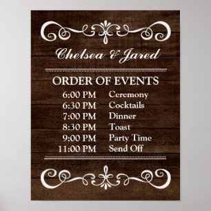 Wedding Sign – Wedding Schedule Rustic Wedding S