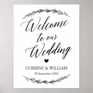 Wedding Sign – Wedding Welcome Laurel Wedding Sig