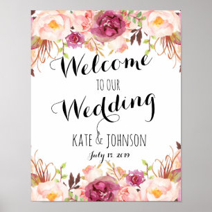 Wedding sign, welcome, shower , poster, banner poster