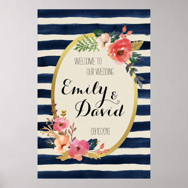 Wedding Sign, Welcome Wedding Sign, Wedding Poster (Front)