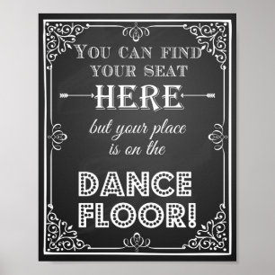 Wedding sign "You can find your seat here"