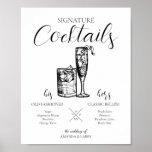 Wedding Signature Cocktails Sign<br><div class="desc">This Wedding Signature Cocktails Sign features a Rocks Glass and Champagne flute Display the signature drinks of your special day with this sign.</div>