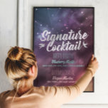 Wedding Signature Drink Menu Galaxy Constellations Poster<br><div class="desc">Signature Cocktail Drink Menu Wedding Decor Poster Templates - Gorgeous Night Star Sky Colourful Nebula Cosmic Space Galaxy with Constellations.
A Perfect Design For Your Big Day!
All Text Style,  Colours,  Sizes Can Be Modified To Fit Your Needs.</div>