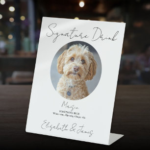 Wedding Signature Drink Pet Dog Photo Pedestal Sign