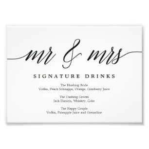 Wedding Signature Drinks Sign Choose Your Size