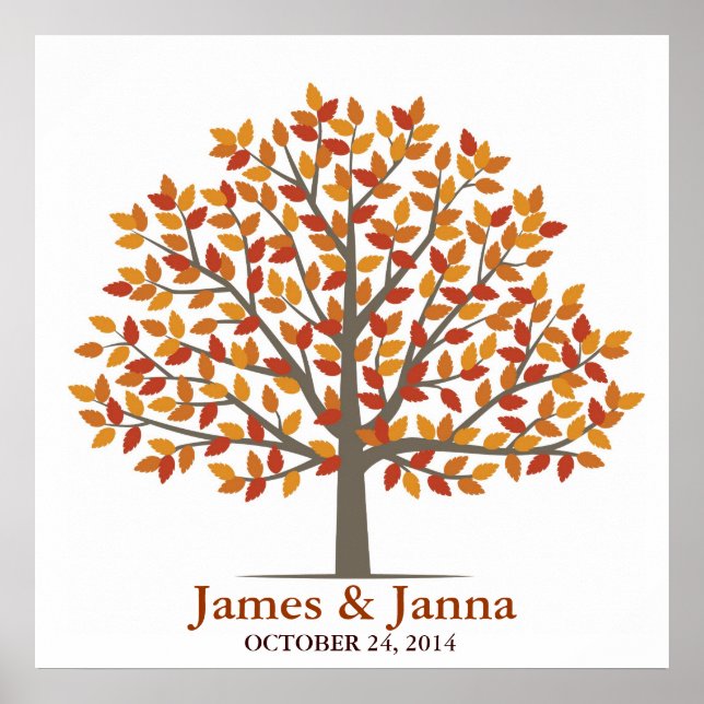 Wedding Signature Tree – Classic Fall Poster (Front)