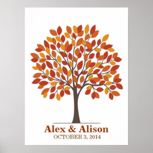 Wedding Signature Tree Poster – Natural Fall