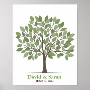 Wedding Signature Tree Poster – Natural Green–