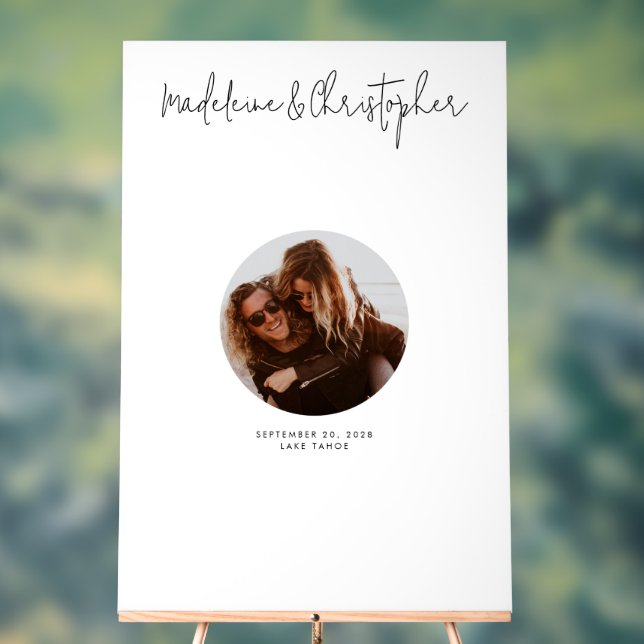 Wedding Signing Guest Book Alternative Photo Acrylic Sign (Neutral)