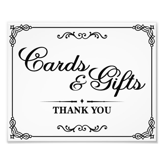 Wedding signs - Black & White - Cards & Gifts - (Front)