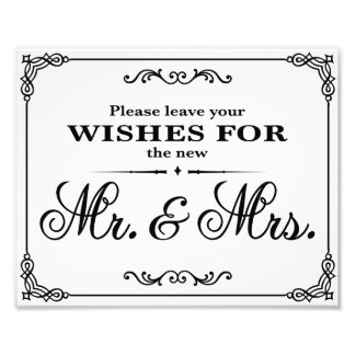 Wedding signs Black & White wishes