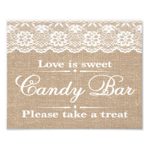 Wedding Signs - Burlap & Lace - Candy Bar -