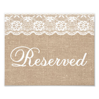 Wedding Signs - Burlap & Lace - Reserved -