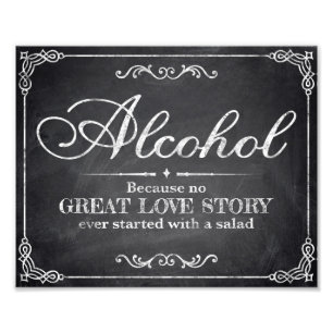 Wedding signs - chalkboard - Alocohol -