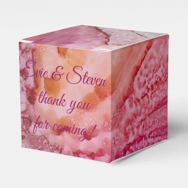 Wedding Silk Flowers Classic Favor Box (Front Side)