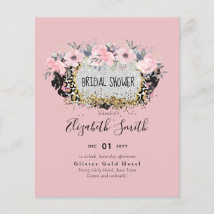 WEDDING - Silver Rosegold Floral Girly Glitter