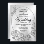 Wedding Silver Shiny Hearts Geometric Elegant Invitation<br><div class="desc">Wedding Silver Shiny Hearts Geometric Elegant Invitation. Unique,  beautiful,  stylish design. Easy to be personalized. Font style,  size and colours can be changed. Matching items available.</div>