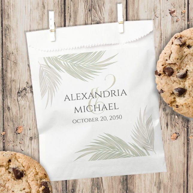 Wedding Simple Candy Favours Minimalist Palm Leave Favour Bag (Creator Uploaded)