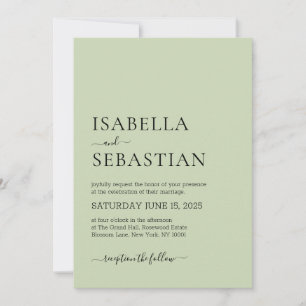Wedding Simple Light Olive Invitation