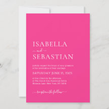 Wedding Simple Modern Deep Pink