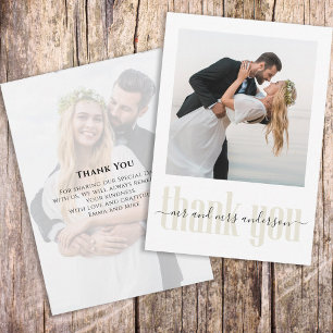 Wedding Simple Modern Trendy Minimalist Thank You Card