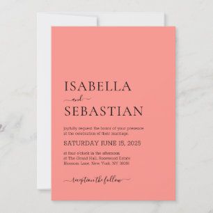 Wedding Simple Salmon Invitation