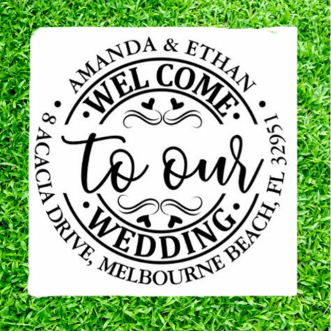 Wedding  Simple  Self-inking Stamp (Personalize your special day with a Wedding Simple Self-inking Stamp)