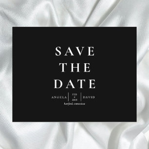 Wedding Simple & Sleek Modern B/W Save the Date Postcard