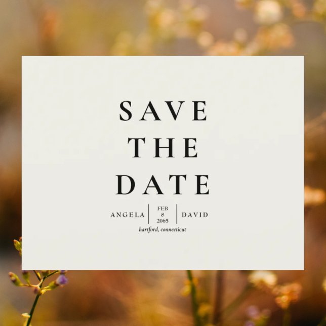 Wedding Simple & Sleek Modern Beige Save the Date Postcard (Creator Uploaded)