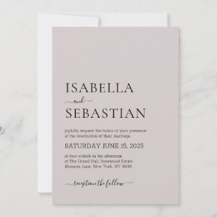 Wedding Simple Soft Rose Invitation