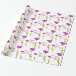 Wedding single purple tulip art custom wrap wrapping paper<br><div class="desc">Pretty wedding wrapping paper ideal for wrapping a very special gift to the newly weds or for wrapping wedding favours. Beautiful single purple tulip watercolor art. Customize with bride and grooms name and wedding date. Ideal for a spring or tulip flower wedding. Uniquely painted in watercolor and designed by Sarah...</div>