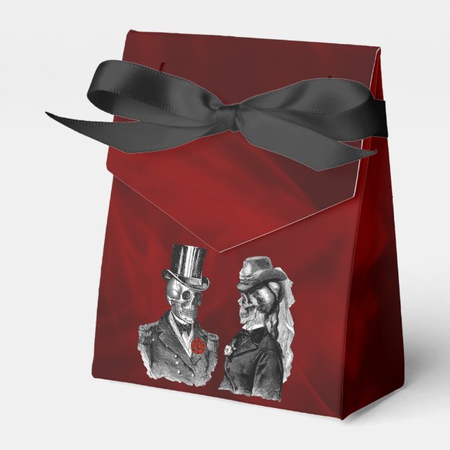 Wedding Skeleton Skulls ‘Til Death Do Us Part Favor Box (Front Side)