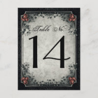 Wedding Skeletons Black & Grey Table Numbers
