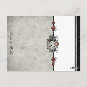 Wedding Skeletons Grey BLANK Folding Place Cards